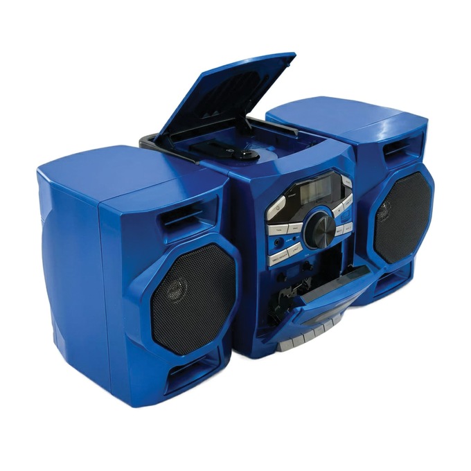 Emerson Portable CD/Cassette Stereo Boom Box, Blue, large