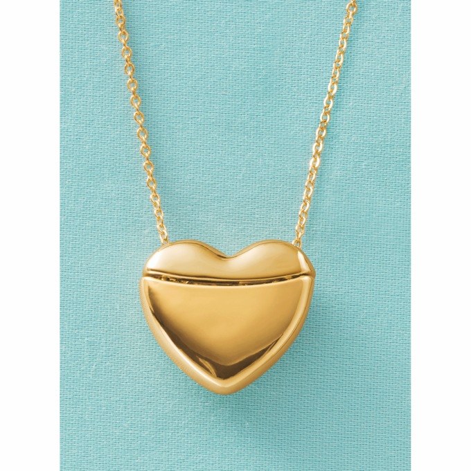 Personalized Two-Tone/3-D Heart Pendant, , large