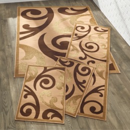 4-Piece Swirl Rug Set, , large