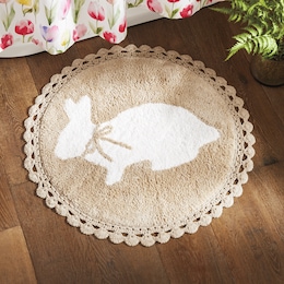 Crochet Bunny Bath Mat, , large