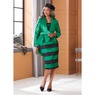 Suzanne Striped Skirt Suit and Ora Flower Pillbox, , large