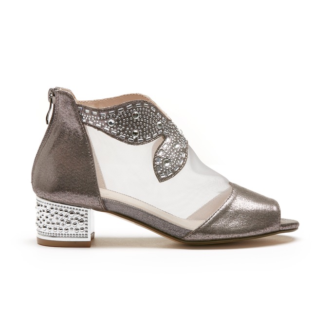 Mesh & Bling Women's Shootie with Silvery Accents, Beads & Sequins & 1.5” Heel, , large