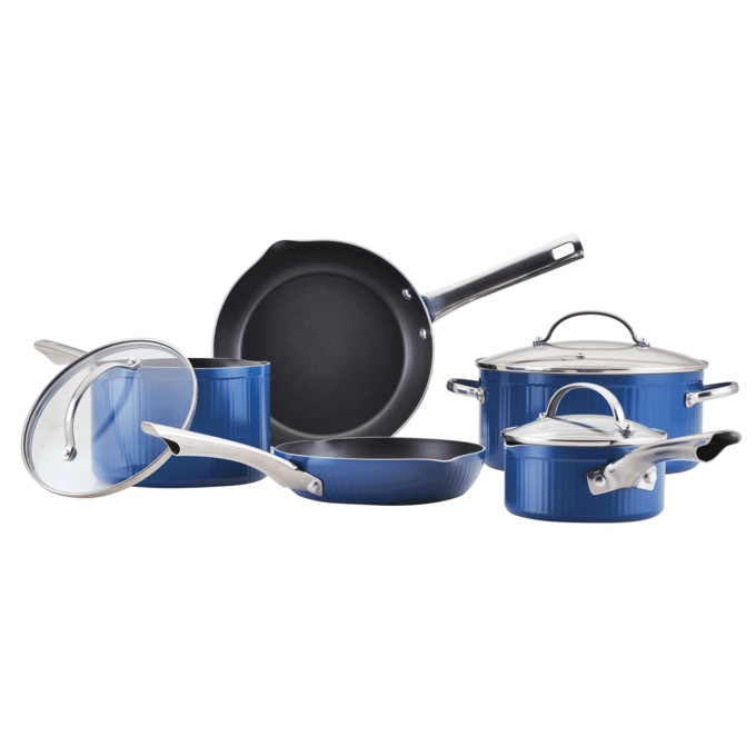 Farberware 10-Piece Cookware Set, Blue, large