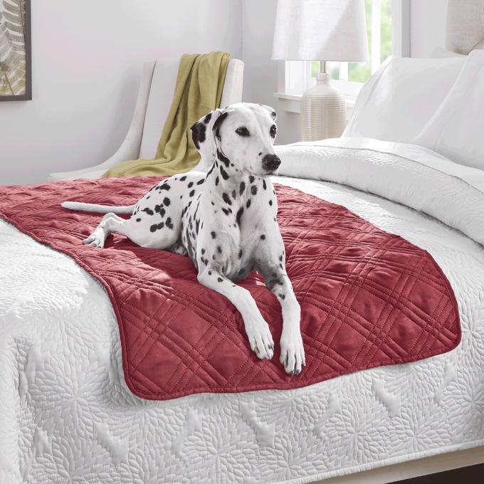 Faux-Suede Waterproof Bed Protector for Pets, , large