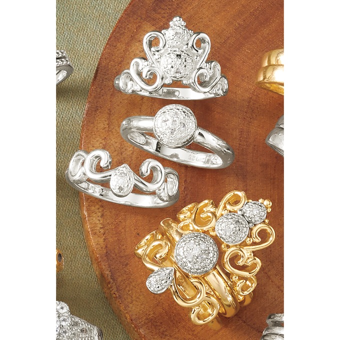 Diamond 3-Piece Swirl Bridal Set, , large