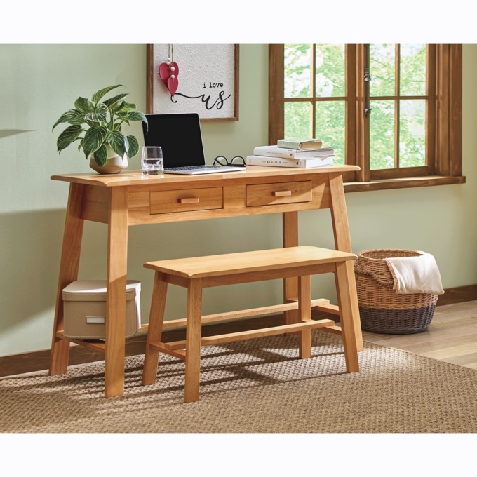 Rustic Desk and Bench, Natural, large