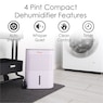 Crane 4-Pint Compact Dehumidifier, White, large