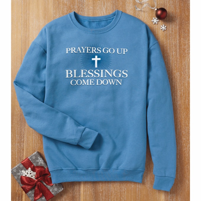 Prayer Goes Up Sweatshirt, , large