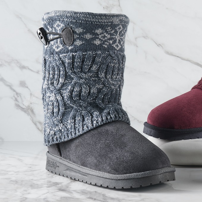 MUK LUKS Cheryl Sweater Boot with Faux-Fur Lining, , large