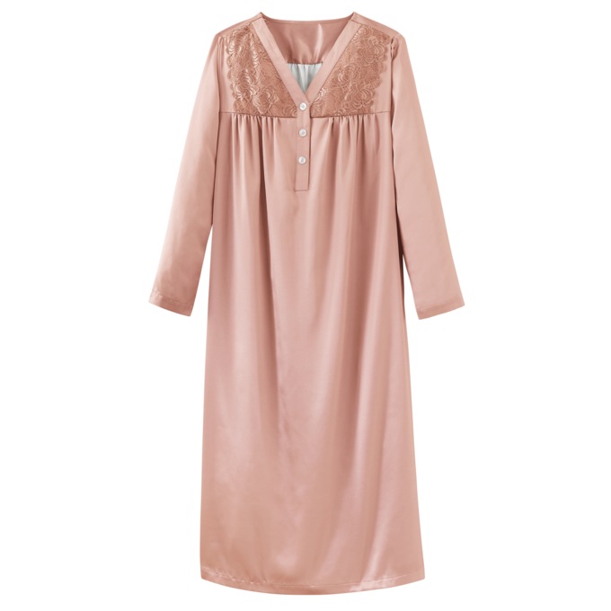 Brushed Back Satin Gown, , large