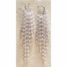 Faux-Pearl Tassel Hoops, , large