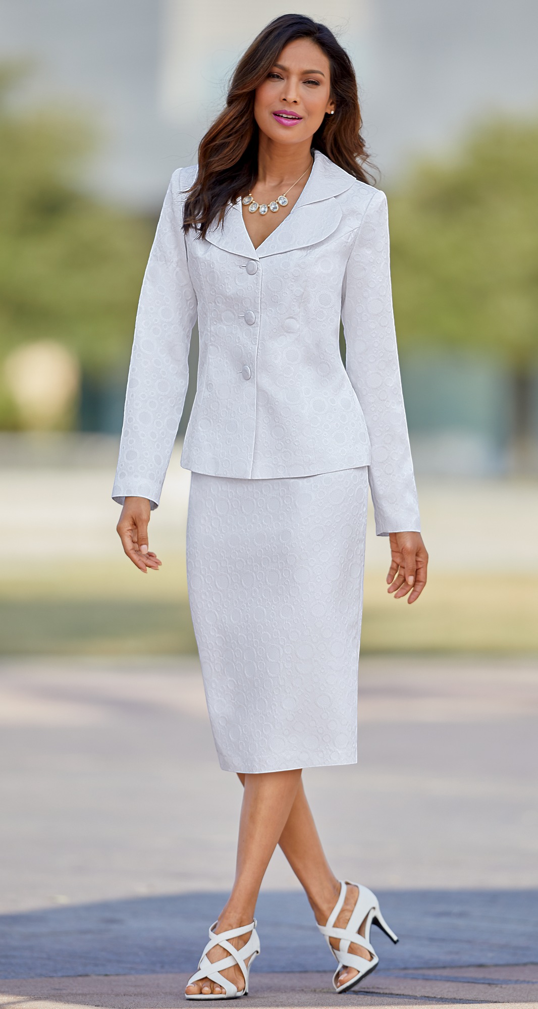 white business skirt suit