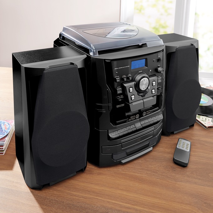 Montgomery Ward 6-in-1 Deluxe Turntable iPod/MP3 AM/FM CD/Cassette, , large