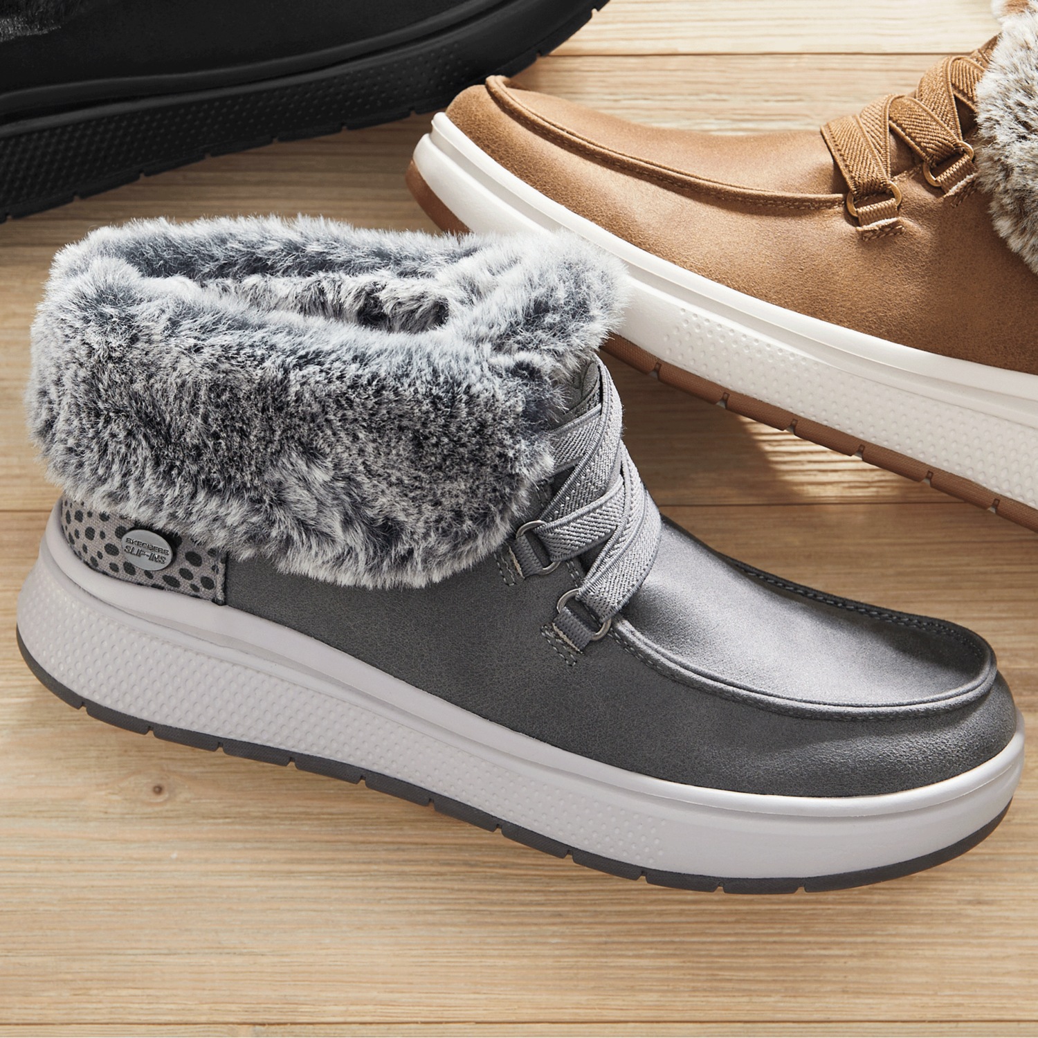 Skechers Slip-Ins Skip Cute Wave Fur Fancies Bootie | Montgomery Ward