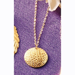 10K Gold Round Diamond-Cut Pendant, , large