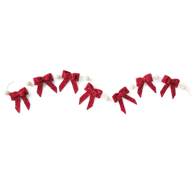 Felt Dotted-Bow Garland, , large