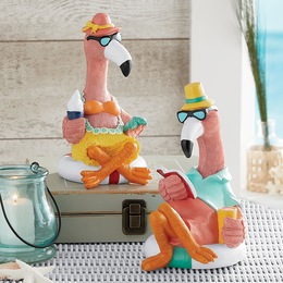 Lounging Flamingo Figurine, , large