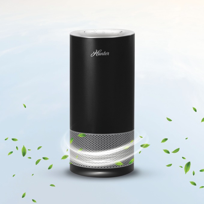 Hunter HP450 HEPA/UVC Tower Air Purifier, Black, large