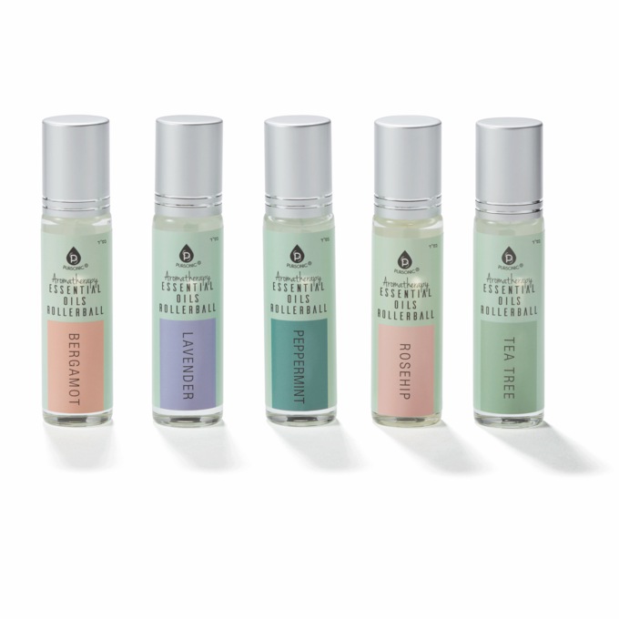 Aromatherapy Essential Oils Rollerballs 5-Pack, Bergamot, Lavender, Peppermint, Rosehip, Tea Tree, , large
