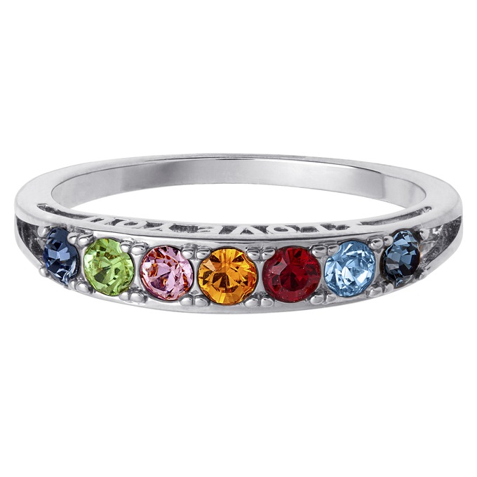 I Love You Family Sterling Silver Ring, , large
