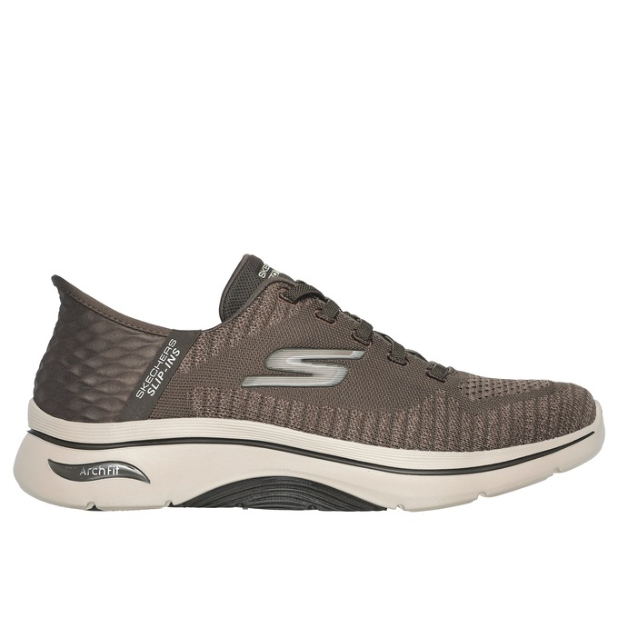 Skechers Men's Slip-Ins GO WALK Arch Fit 2.0, Taupe, large