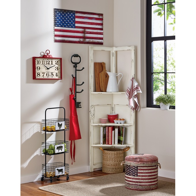 4-Piece Rustic American Flag Wall Art, , large
