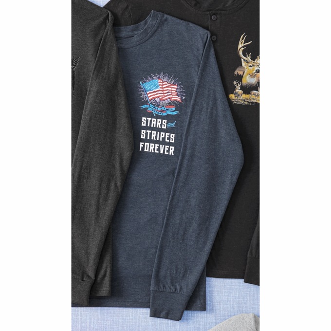 Long-Sleeve Graphic Henley, , large