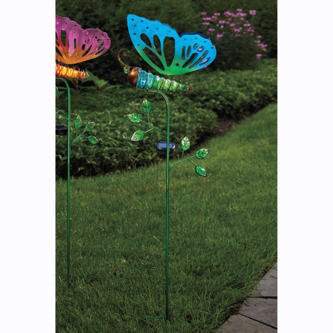 Solar Butterfly Stake, Blue, large