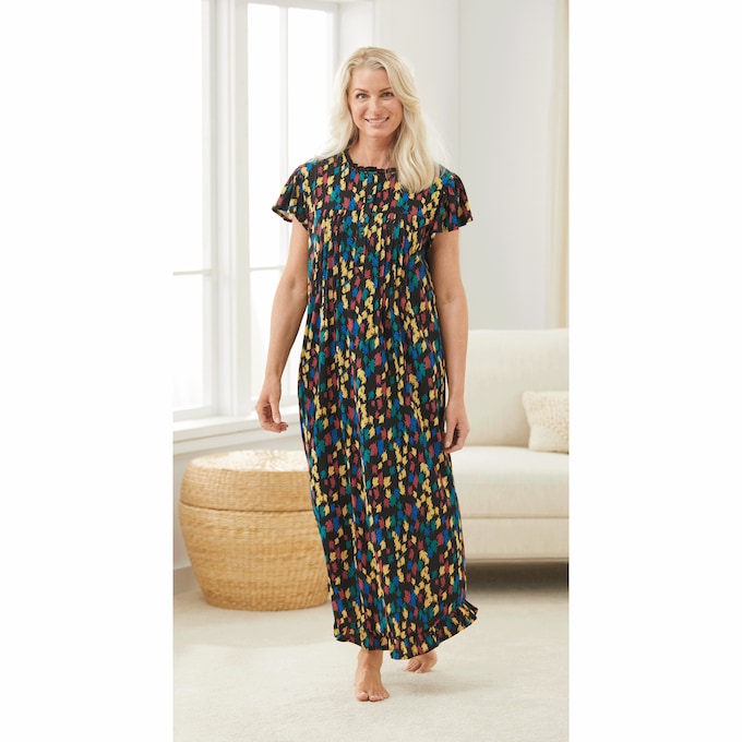 Knit Gown With Embroidery, , large