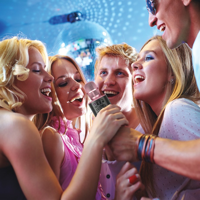 Wireless Karaoke Microphone, Rose Gold, large