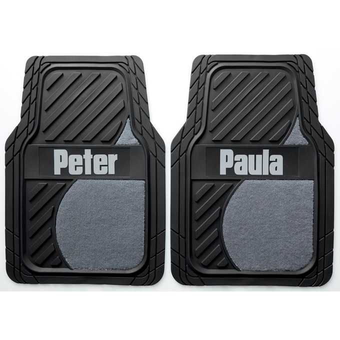 Set of 2 Personalized Rubber Car Mats, , large
