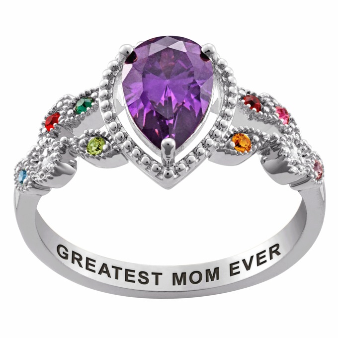 Personalized Family Birthstone Ring, , large