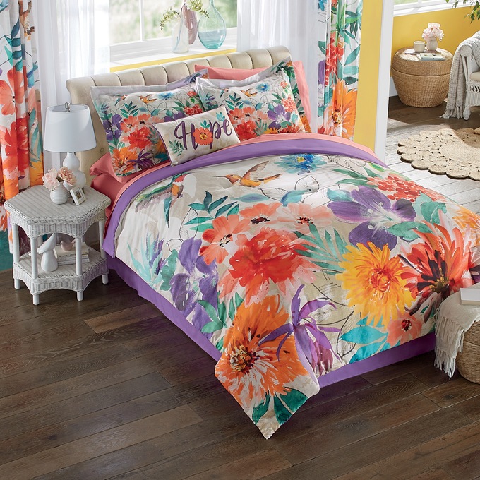 Hummingbird Comforter Set, Accent Pillow and Window Treatments, , large