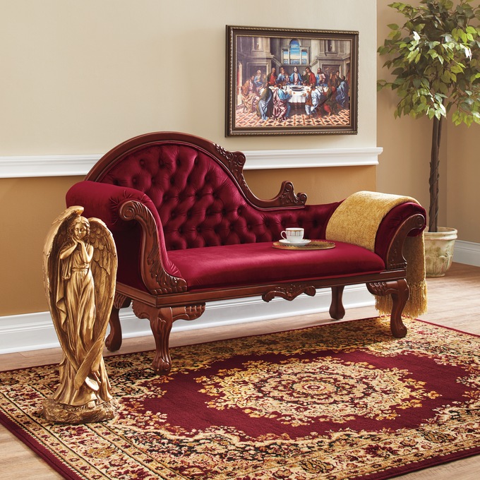 Floral Kirman Rug - 8' x 10', Burgundy, large