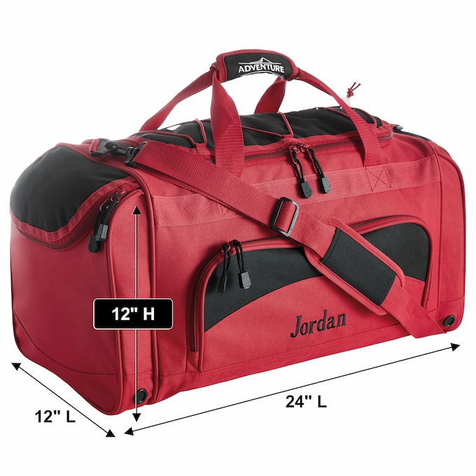 Personalized Duffel Bag with Shoe Pocket and Lockable Zips, , large