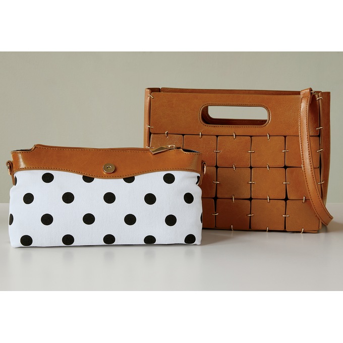 2-In-1 Basketweave Clutch, , large