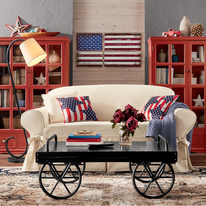 4-Piece Rustic American Flag Wall Art, , large