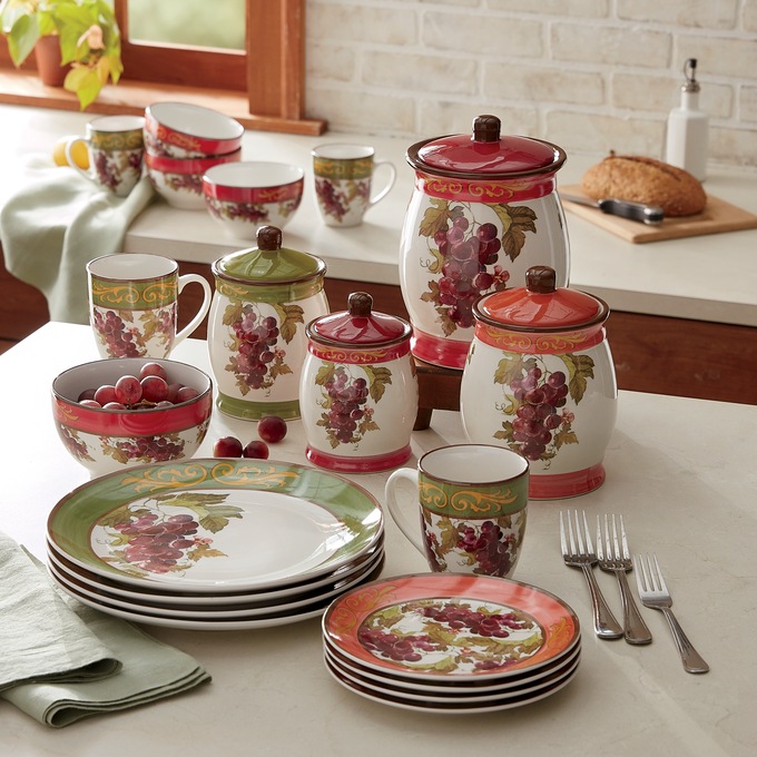 Grape dinnerware deals set