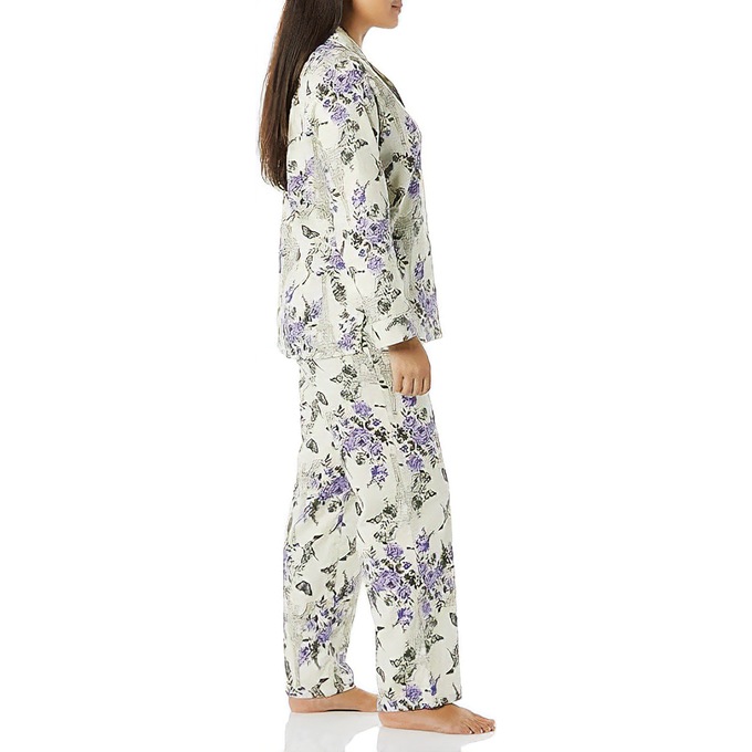 Cozee Corner Printed Flannel Pajamas, Ivory Tower, large