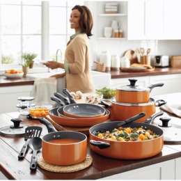 Ginny&#39;s 24-Piece Nonstick Kitchen Essentials Cookware Set, , large
