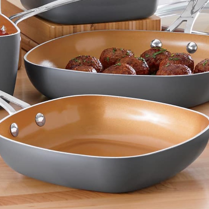 Gotham Steel 10-Piece Square Nonstick Cookware, , large
