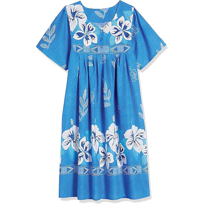 Border Print Patio Dress, Royal, large