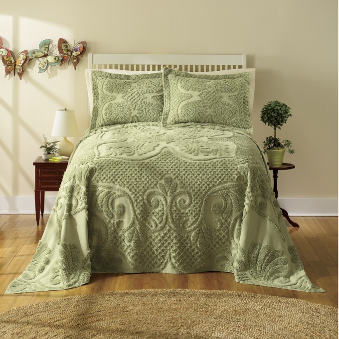 Heather Chenille Bedding and Sham Montgomery Ward