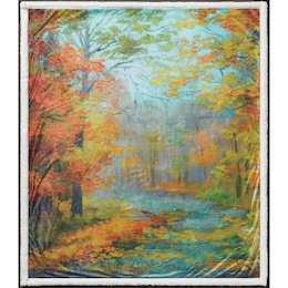 Fall Landscape-Novelty Sherpa Throw, , large