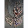 Crystal/Fringe Color Necklace & Earring Set, , large
