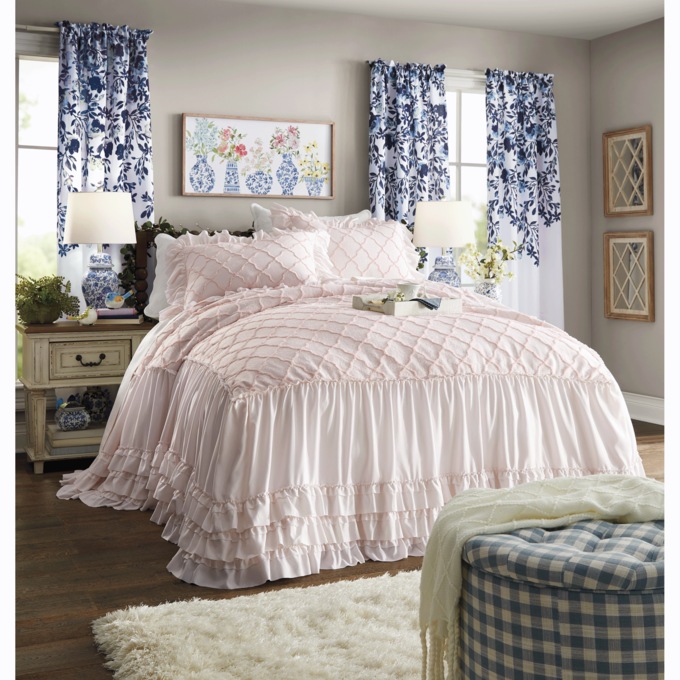 Josie Skirted Bedspread, , large