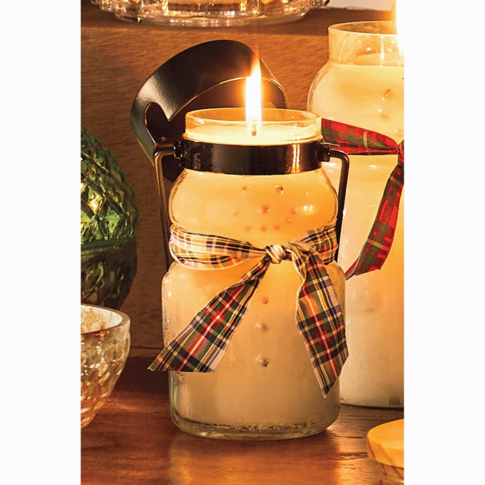 10-oz. Glass Snowman Candle, , large