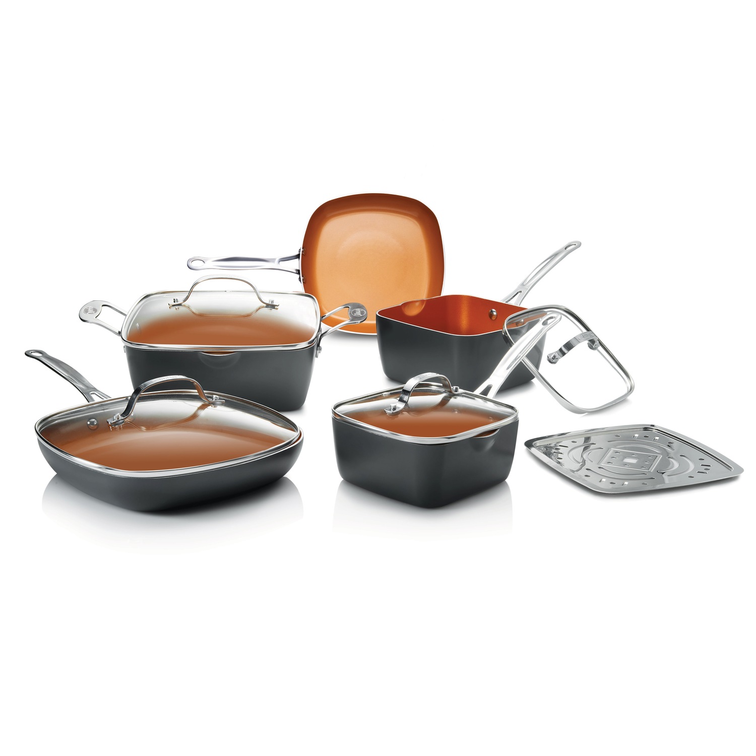 Gotham Steel Square CeramicFinish Cookware Set Montgomery Ward
