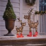 Set of 2 Whimsical Rattan Reindeer, Brown, large