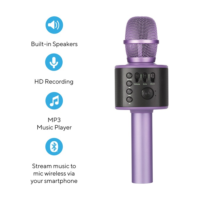 Wireless Karaoke Microphone, Purple, large